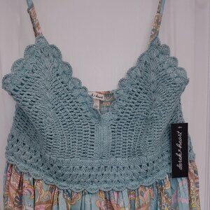 Babydoll mini dress size L. Spaghetti straps. NWT